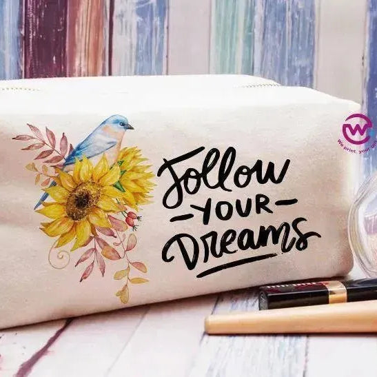 Fabric Boxy Pouch Makeup - Sunflower A - WE PRINT