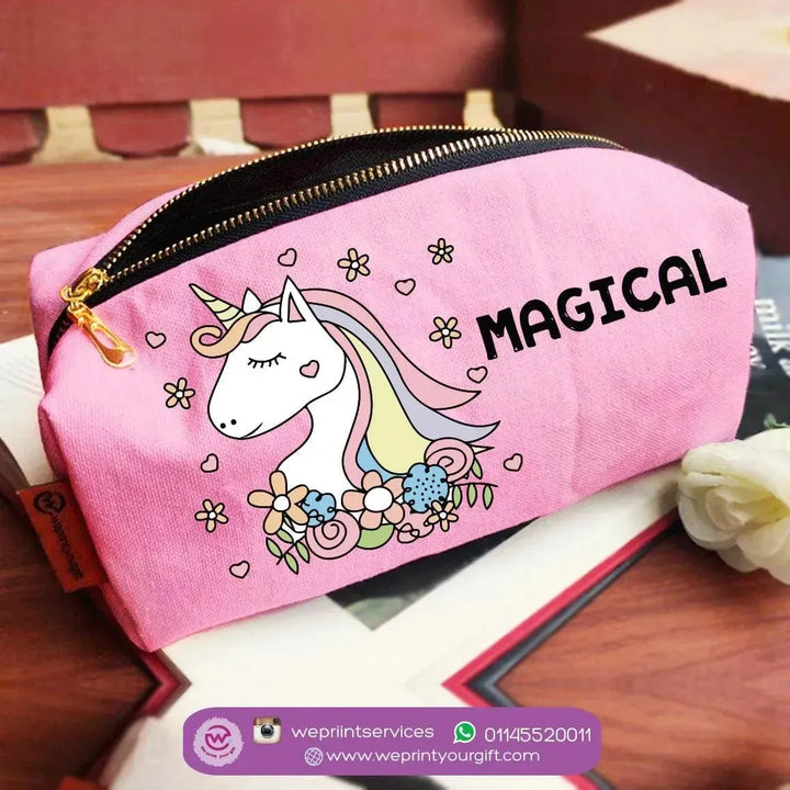 Fabric Boxy Pouch Makeup - Unicorn - WE PRINT