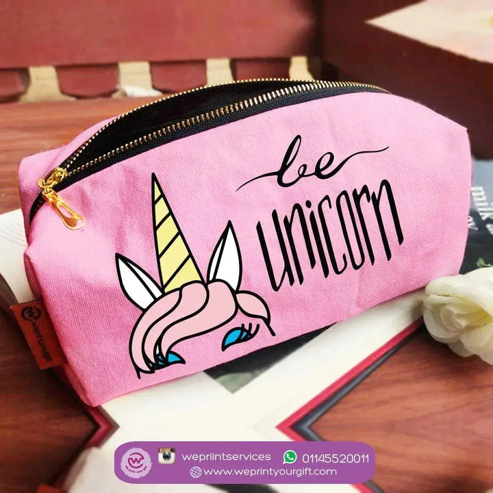 Fabric Boxy Pouch Makeup - Unicorn - WE PRINT