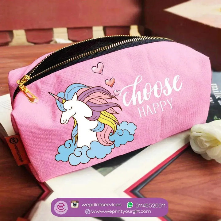 Fabric Boxy Pouch Makeup - Unicorn - WE PRINT