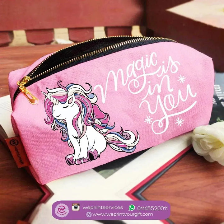 Fabric Boxy Pouch Makeup - Unicorn - WE PRINT