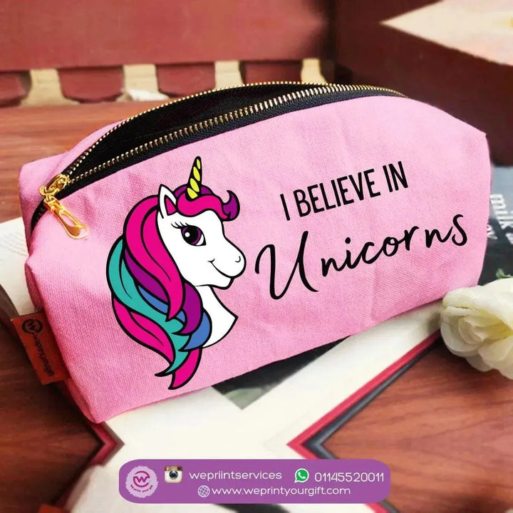 Fabric Boxy Pouch Makeup - Unicorn - WE PRINT