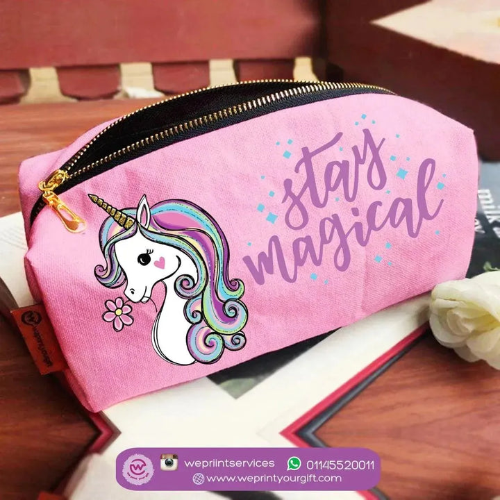 Fabric Boxy Pouch Makeup - Unicorn - WE PRINT