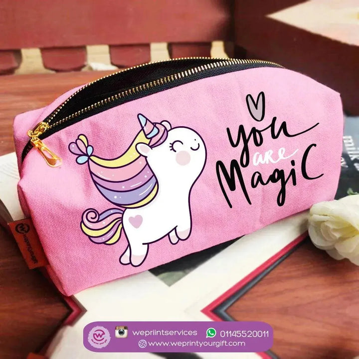 Fabric Boxy Pouch Makeup - Unicorn - WE PRINT