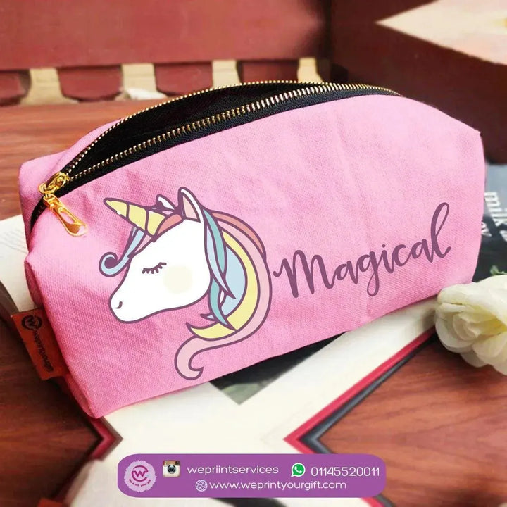 Fabric Boxy Pouch Makeup - Unicorn - WE PRINT