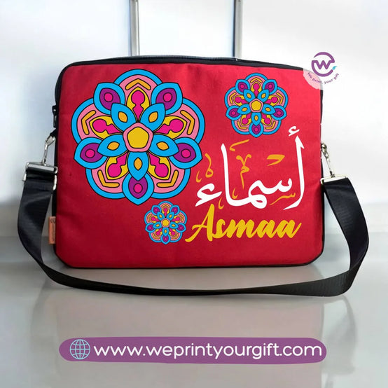 Fabric Laptop Sleeve- names mandala - WE PRINT