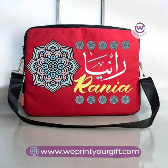 Fabric Laptop Sleeve- names mandala - WE PRINT