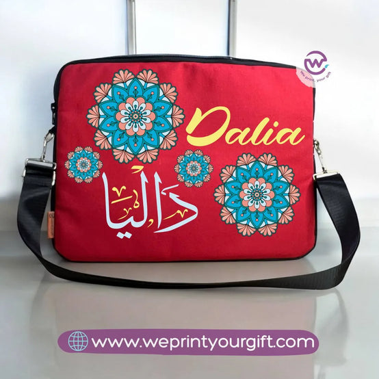 Fabric Laptop Sleeve- names mandala - WE PRINT