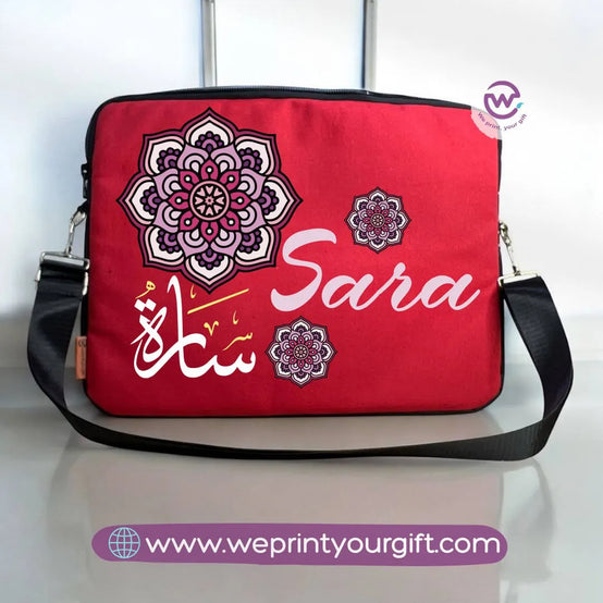 Fabric Laptop Sleeve- names mandala - WE PRINT