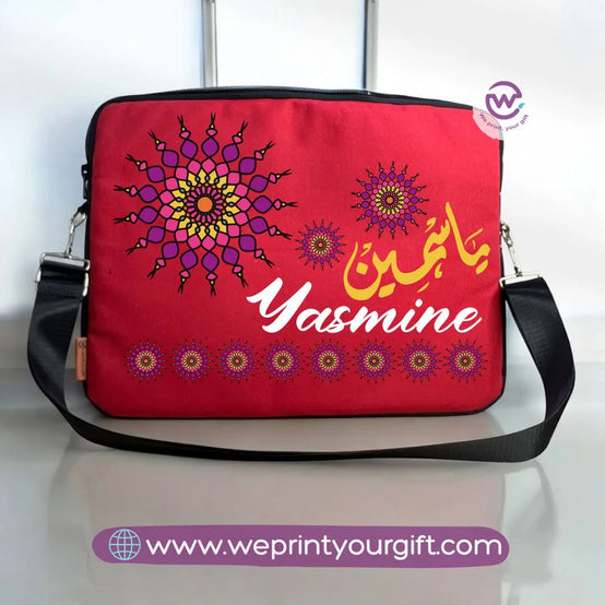 Fabric Laptop Sleeve- names mandala - WE PRINT