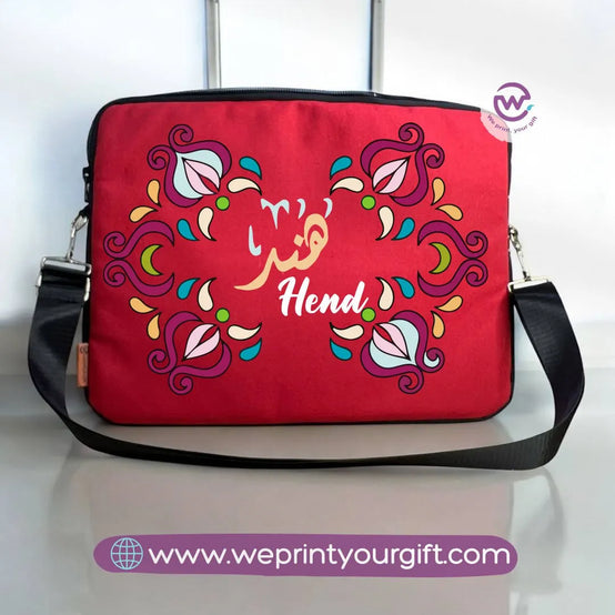 Fabric Laptop Sleeve- names mandala - WE PRINT