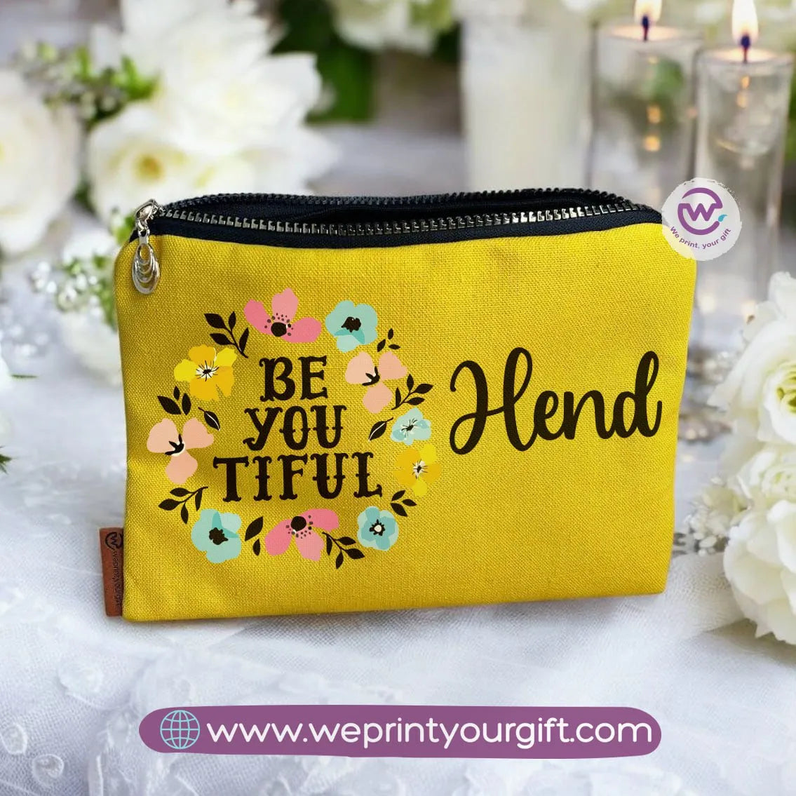 Fabric Makeup Bag-Motivation- Names - WE PRINT