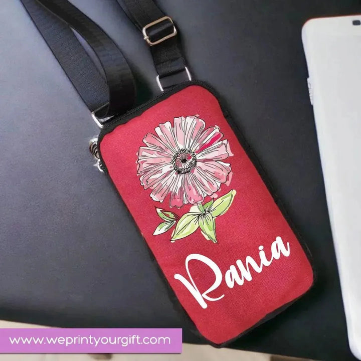 Fabric Mobile Cover -floral Names - WE PRINT