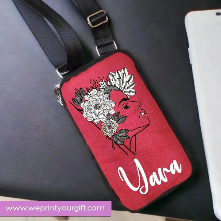 Fabric Mobile Cover -floral Names - WE PRINT