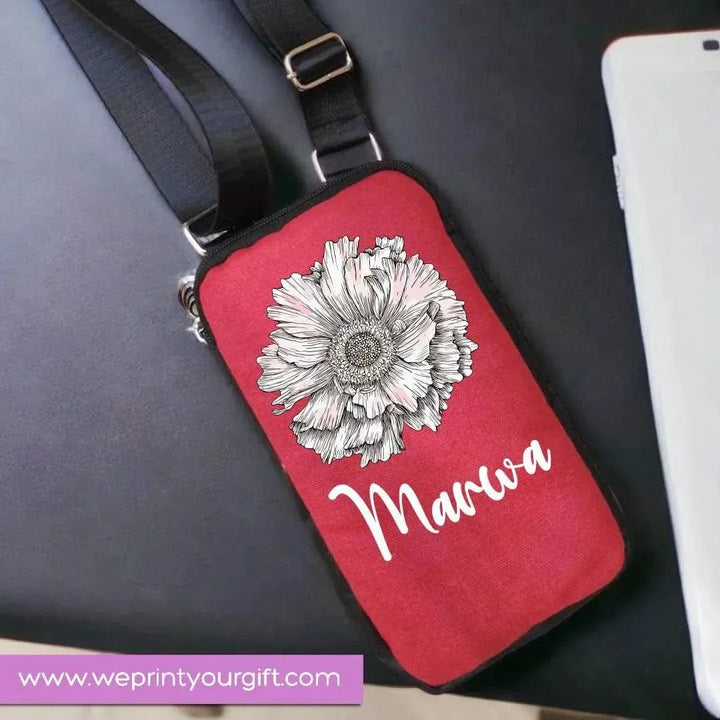 Fabric Mobile Cover -floral Names - WE PRINT