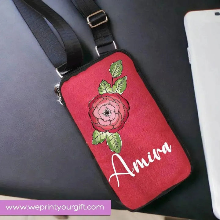 Fabric Mobile Cover -floral Names - WE PRINT