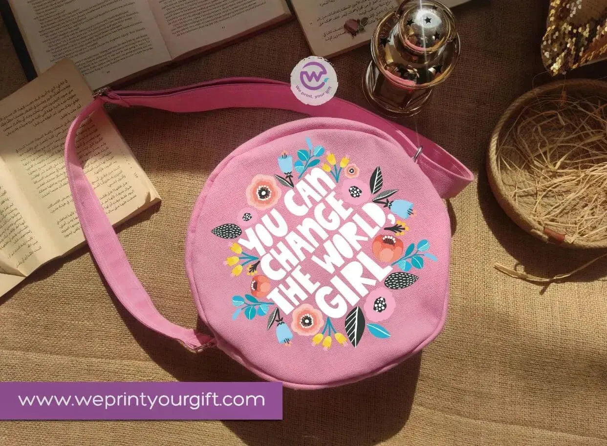 Fabric Round Bag-Motivational quotes - WE PRINT