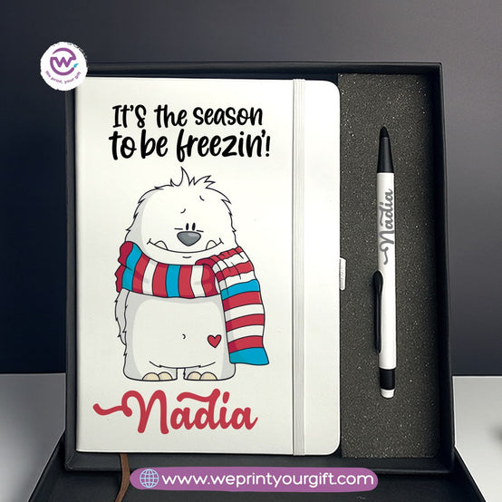 Christmas Luxury Notebook & Engraved Pen Gift Box