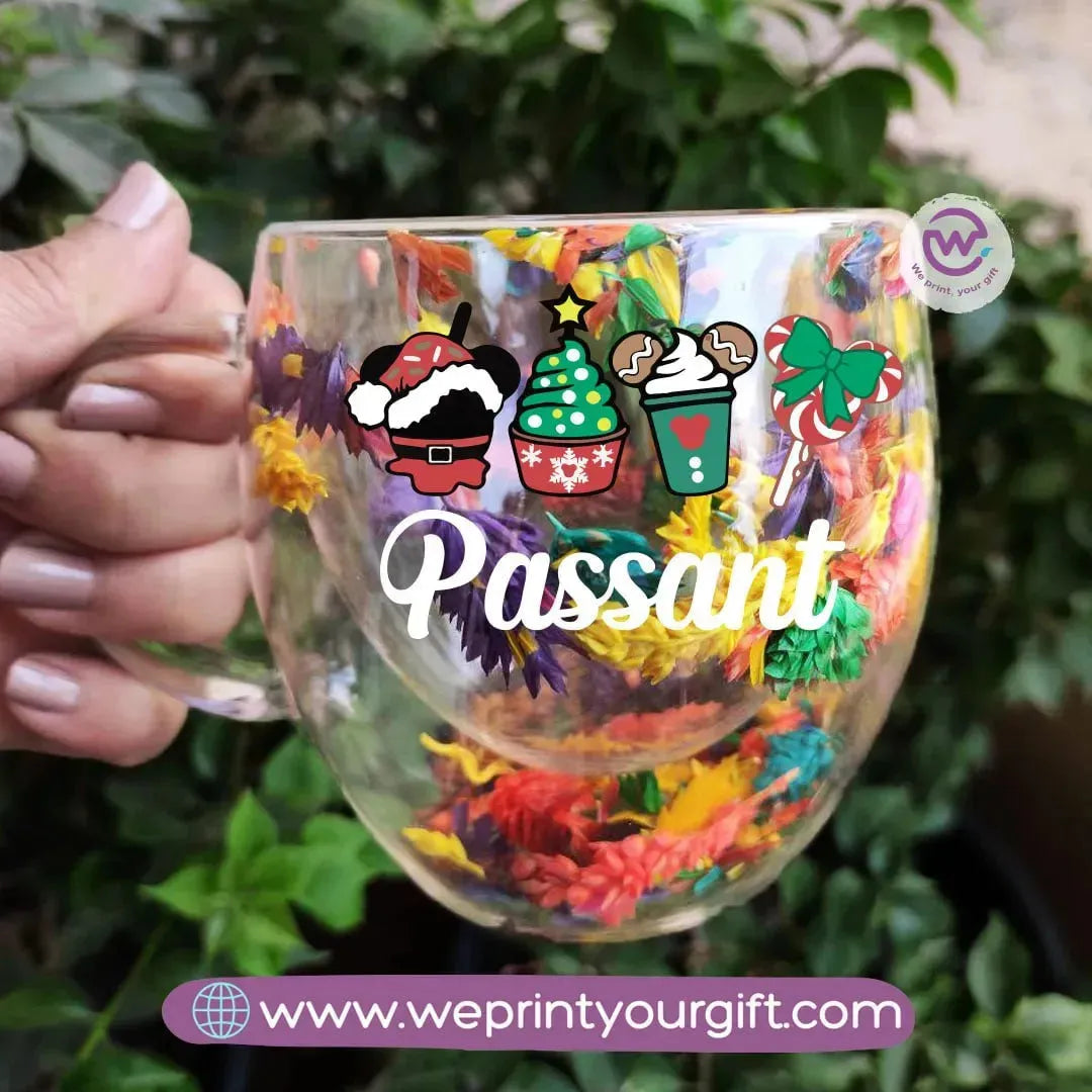 Floral Double Wall Mug-Christmas - WE PRINT