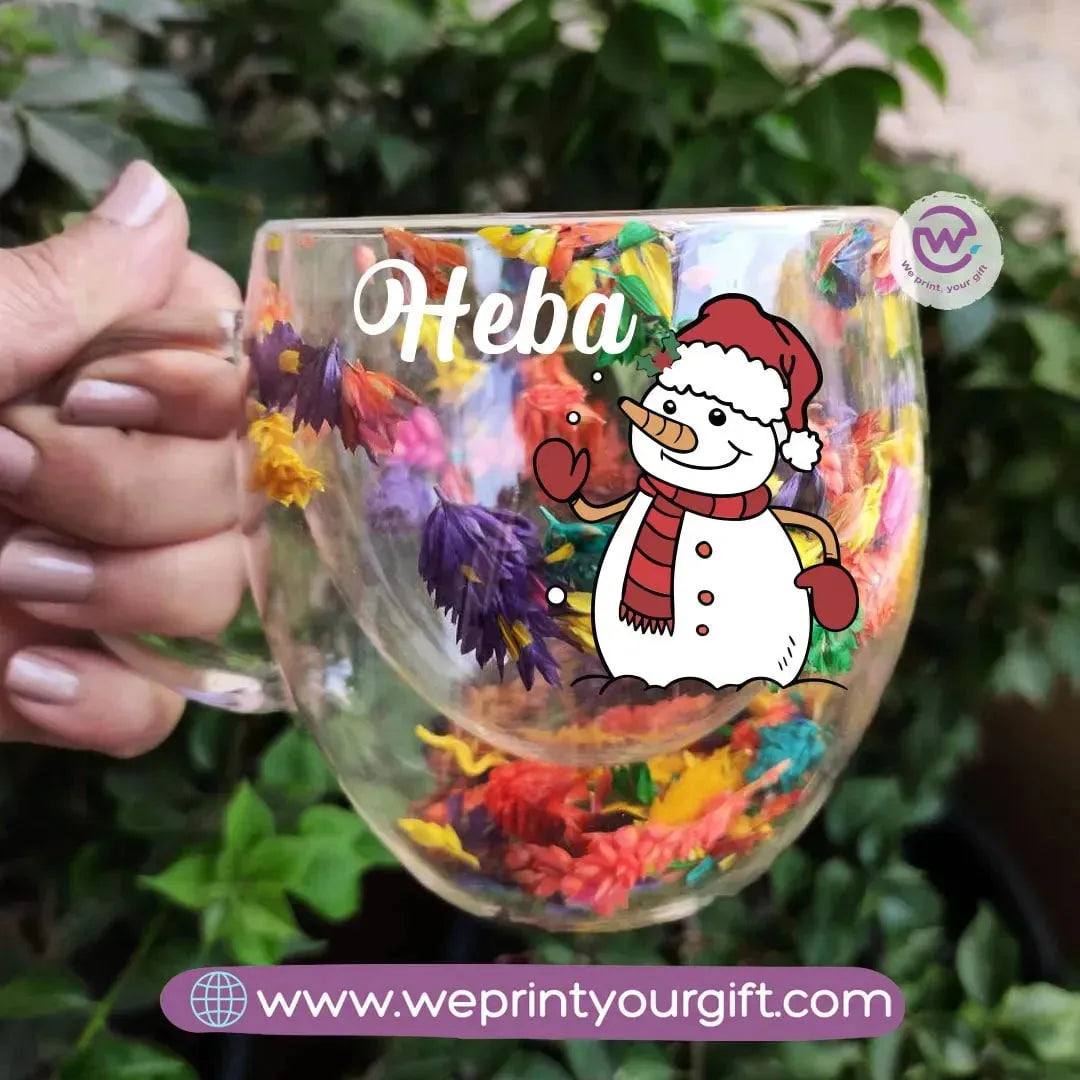 Floral Double Wall Mug-Christmas - WE PRINT