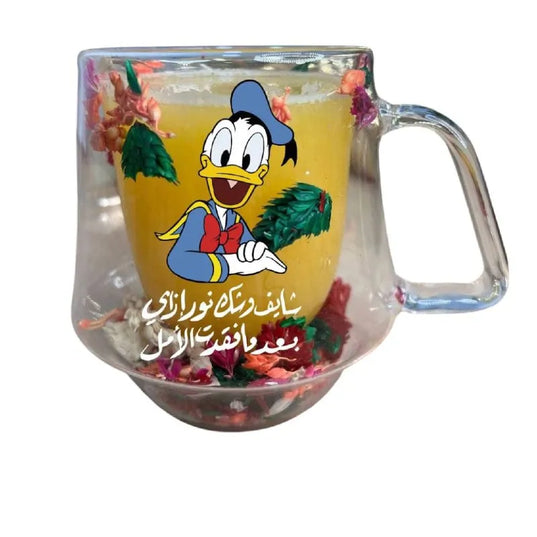 Floral double wall mug- Comic design - WE PRINT