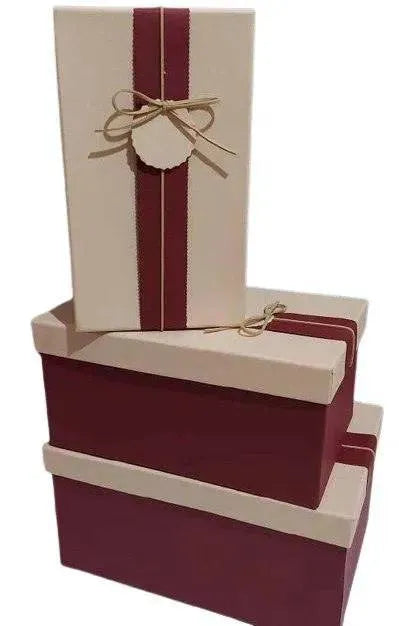 Gift Box - Dark Red striped - WE PRINT