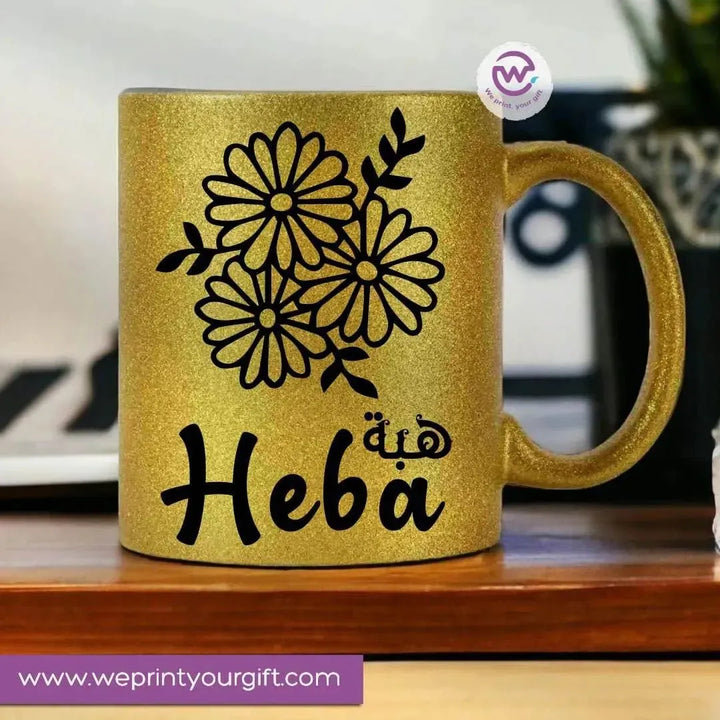 Glitter Mug Arabic Names A - WE PRINT