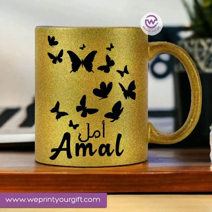 Glitter Mug Arabic Names A - WE PRINT