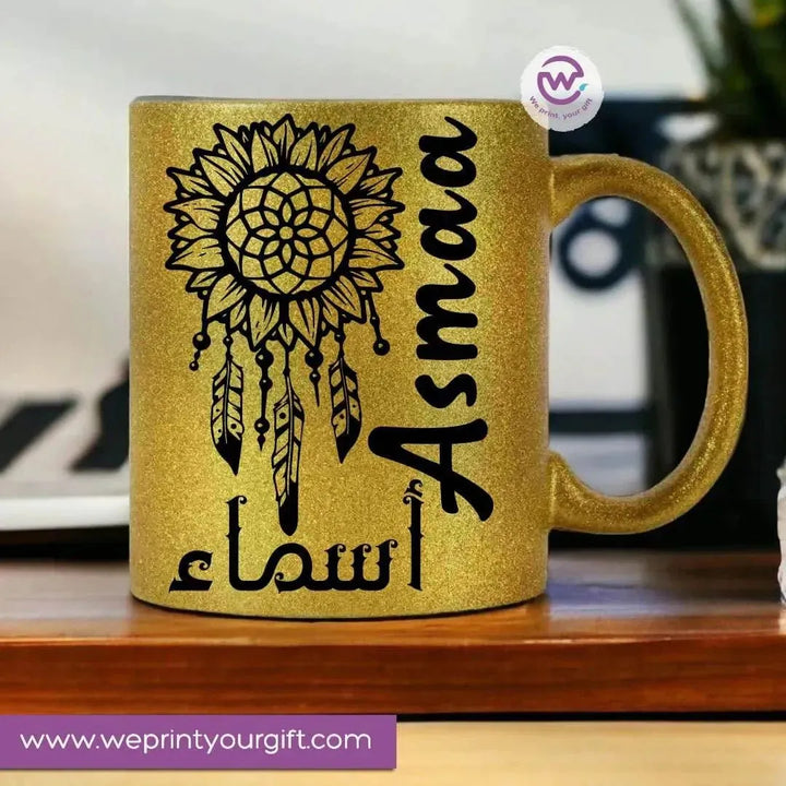 Glitter Mug Arabic Names A - WE PRINT