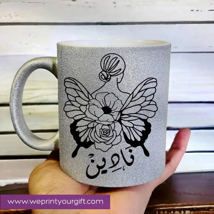 Glitter Mug Arabic Names - WE PRINT