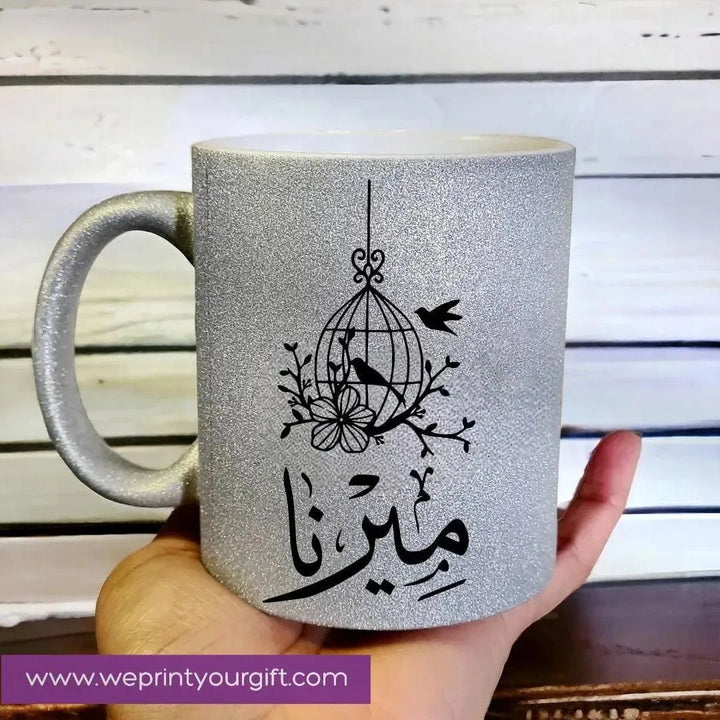 Glitter Mug Arabic Names - WE PRINT