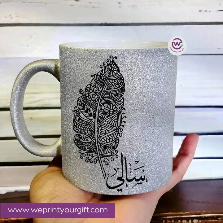 Glitter Mug Arabic Names - WE PRINT