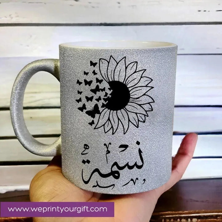 Glitter Mug Arabic Names - WE PRINT