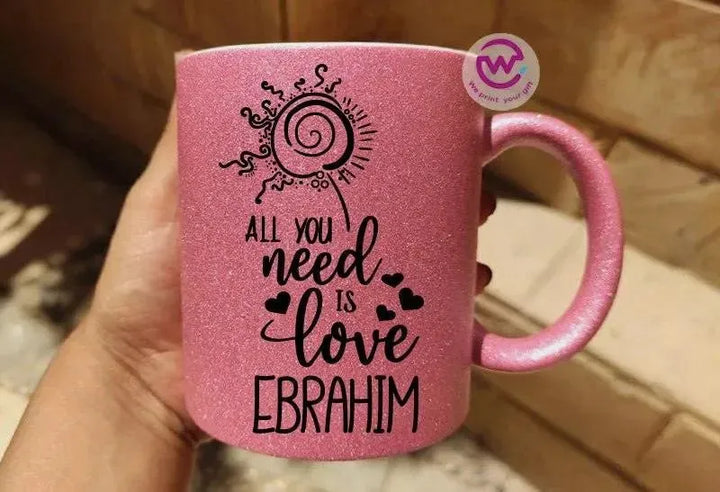 Glitter Mug - love is - WE PRINT