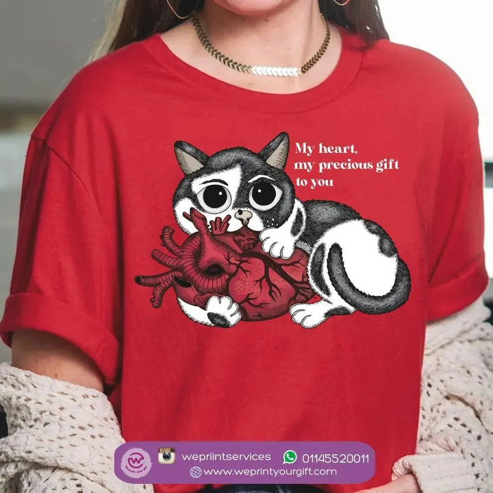 Half sleeve T-shirt - Cat - WE PRINT