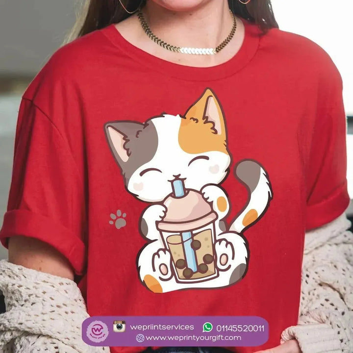 Half sleeve T-shirt - Cat - WE PRINT