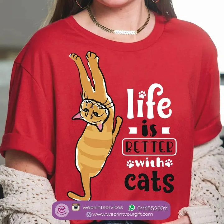 Half sleeve T-shirt - Cat - WE PRINT