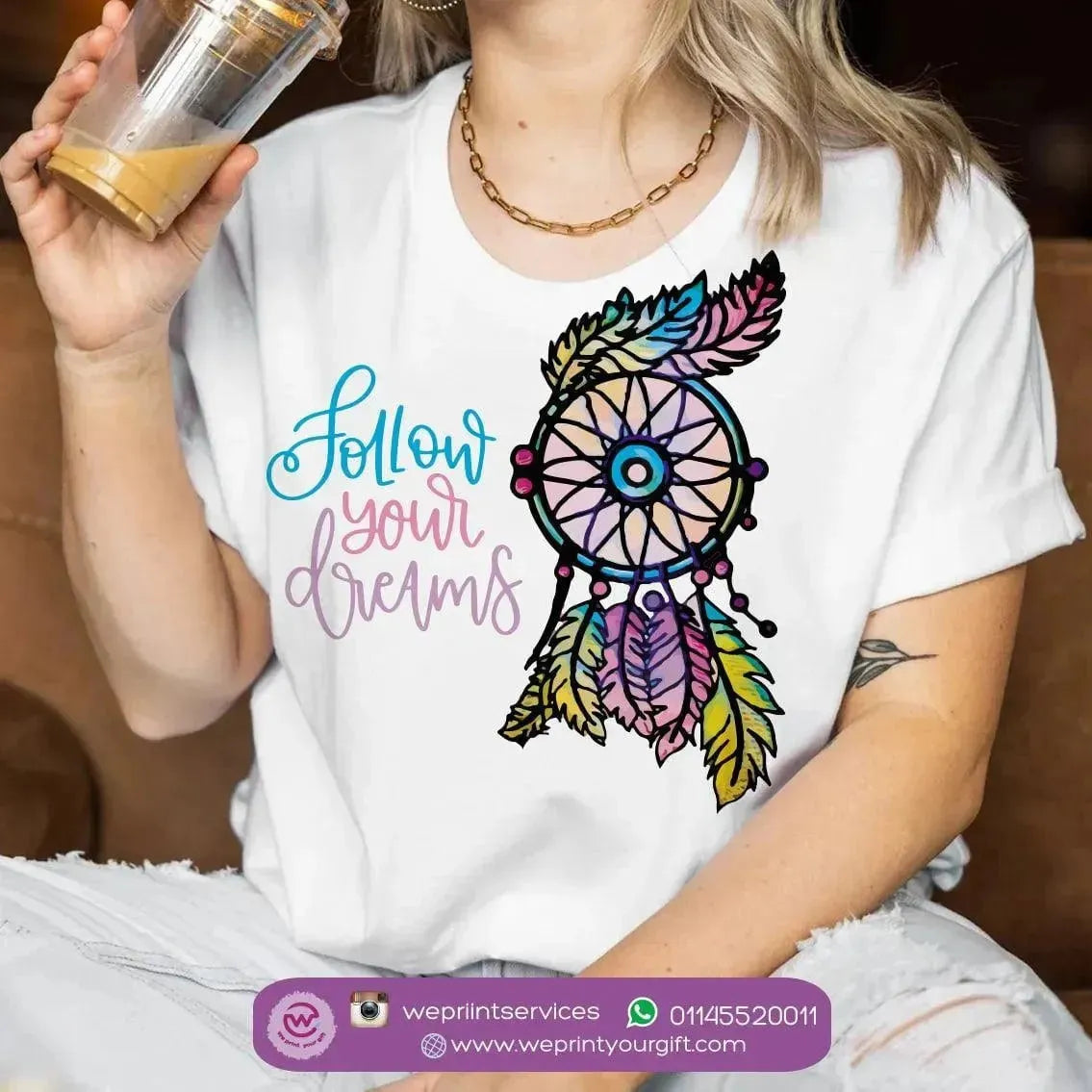 Half sleeve T-shirt- Dream Catcher - WE PRINT