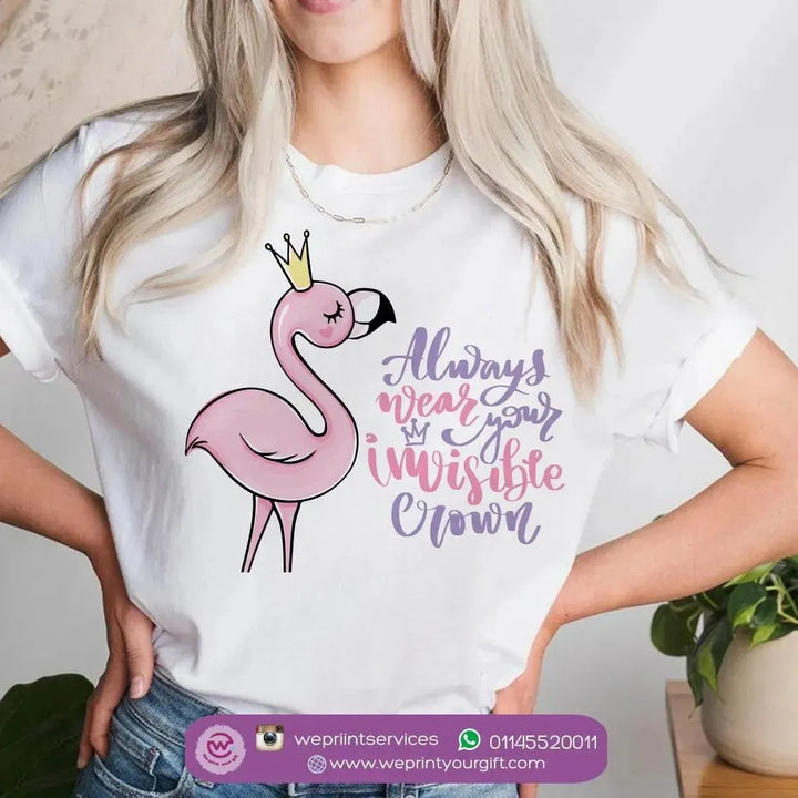 Half sleeve T-shirt - Flamingo - WE PRINT