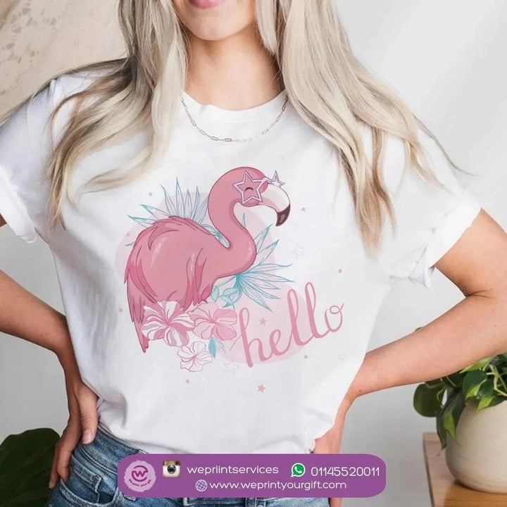 Half sleeve T-shirt - Flamingo - WE PRINT