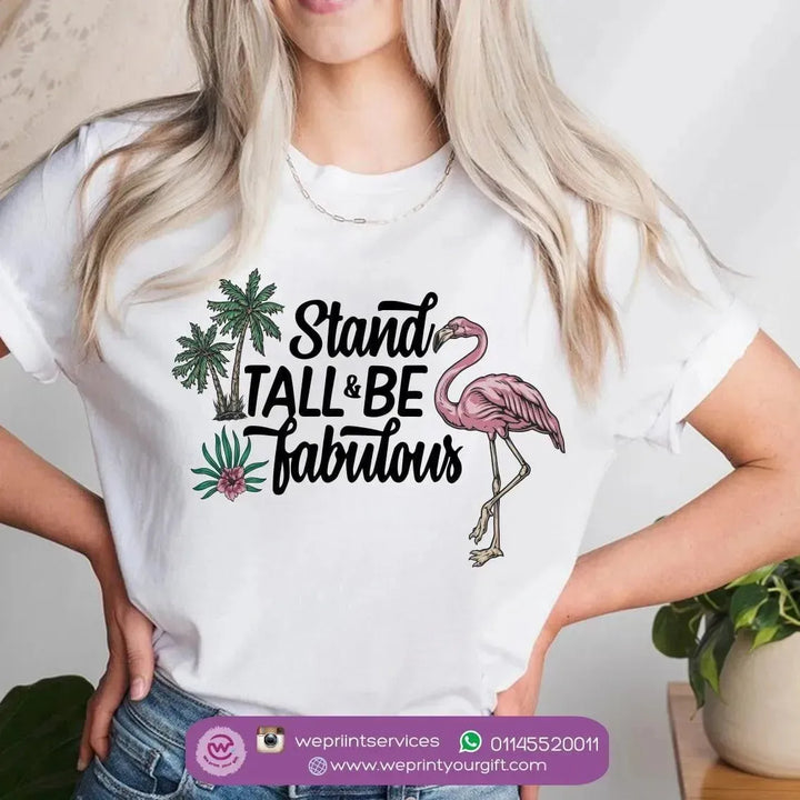 Half sleeve T-shirt - Flamingo - WE PRINT