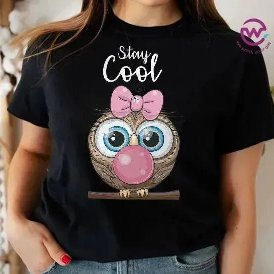 Half sleeve T-shirt- Owl-A - WE PRINT