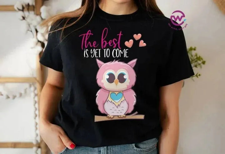 Half sleeve T-shirt- Owl-A - WE PRINT