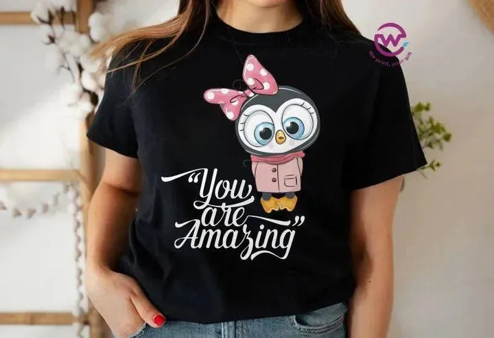 Half sleeve T-shirt- Owl-A - WE PRINT