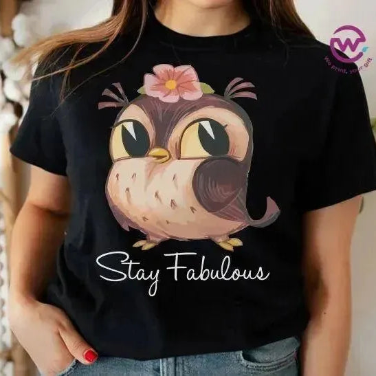 Half sleeve T-shirt- Owl-A - WE PRINT