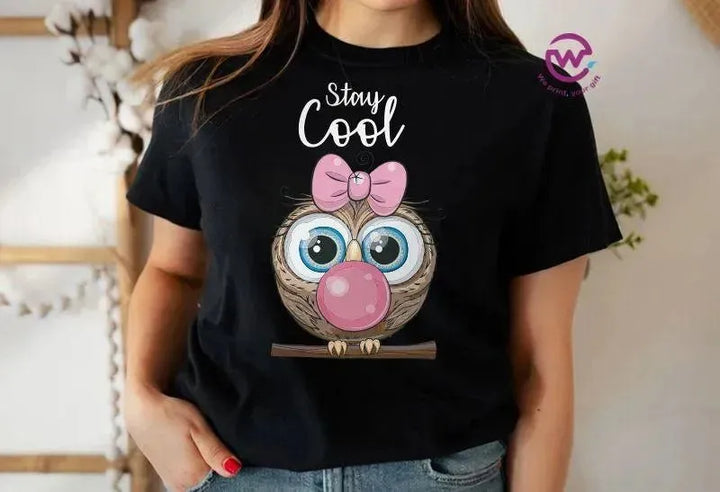 Half sleeve T-shirt- Owl-A - WE PRINT