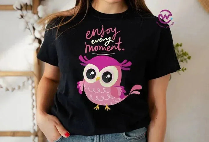 Half sleeve T-shirt- Owl-A - WE PRINT