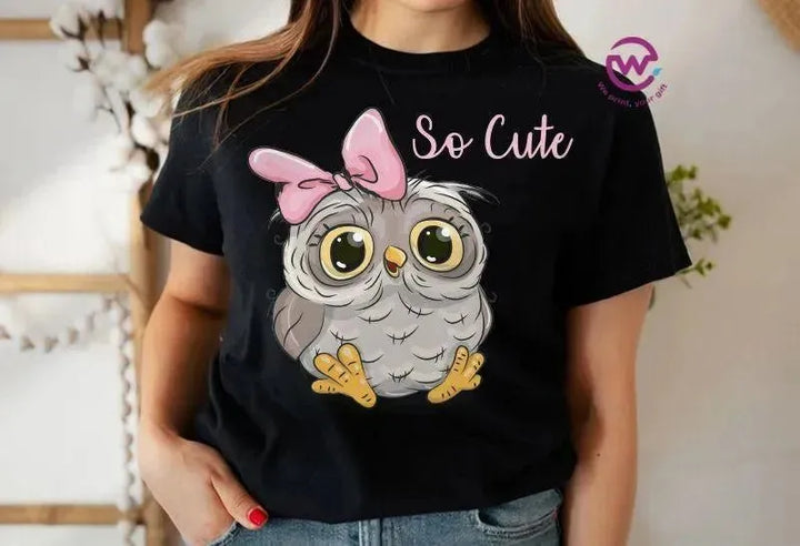 Half sleeve T-shirt- Owl-B - WE PRINT