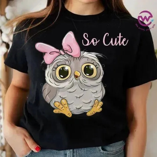 Half sleeve T-shirt- Owl-B - WE PRINT