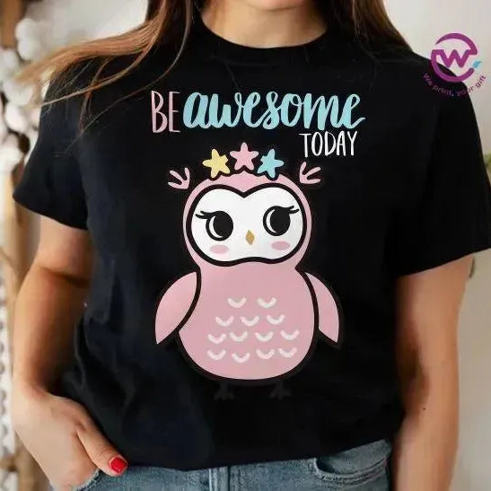 Half sleeve T-shirt- Owl-B - WE PRINT